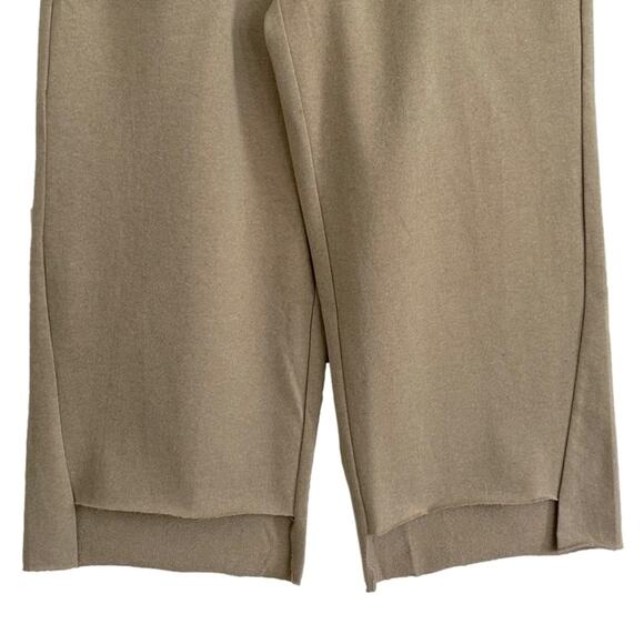 Adore Me Pants Beige Casual Wide Leg Hi Low Hem Lounge Cropped Pants Size XS - Picture 7 of 11